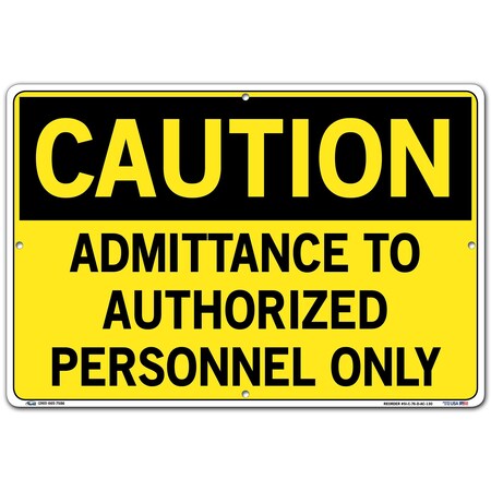 Vestil Aluminum Composite Sign, 12-1/2" H, 18-1/2" WW, Rectangle, English, SI-C-76-D-AC-130 SI-C-76-D-AC-130